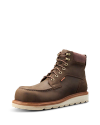 Quarterfront view of LongHaul Waterproof Moc Composite Toe Work Boot - Espresso on plain background