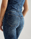 Closeup view of Women's Vintage High Rise Jean - Blue