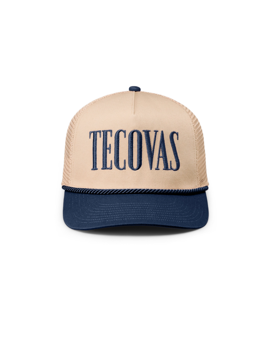 Front view of Tecovas Badge Trucker - Navy on plain background