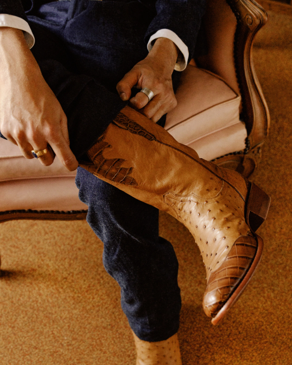 View of Men's Birthday Boot XI - Canyon Ostrich/Nile Crocodile
