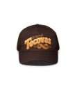 Front view of Original Tecovas 5 Panel Low Pro Trucker - Dark Brown on plain background