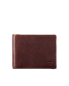 Front view of Men's Billfold Moneyclip - Cognac Cowhide on plain background