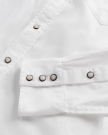 Closeup detail view of Men's Vintage Weight Pearl Snap LS - White