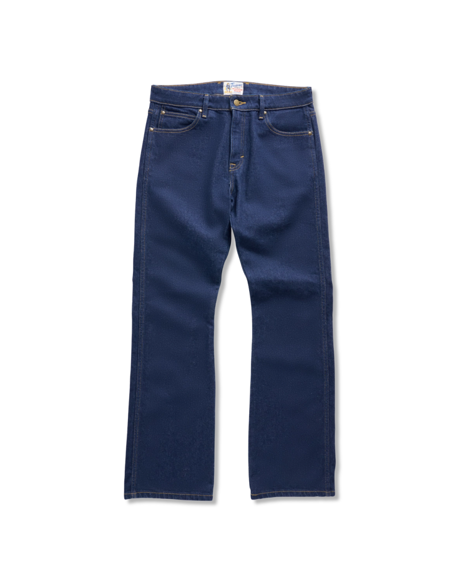 Front view of Men's Modern Bootcut Heritage Denim - Dark Blue on plain background