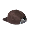 Quarterback view of Fine Boots Flat Brim Hat - Brown on plain background