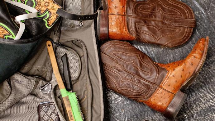 Boots and bull riding gear