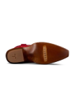 Sole view of The Sadie - Barn Red Suede on plain background