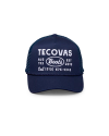 Front view of Tecovas Boots Trucker - Navy on plain background