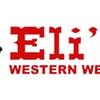 Logo for Eli's Western Wear, Inc., with red text and an illustration of a cowboy on a bucking horse.