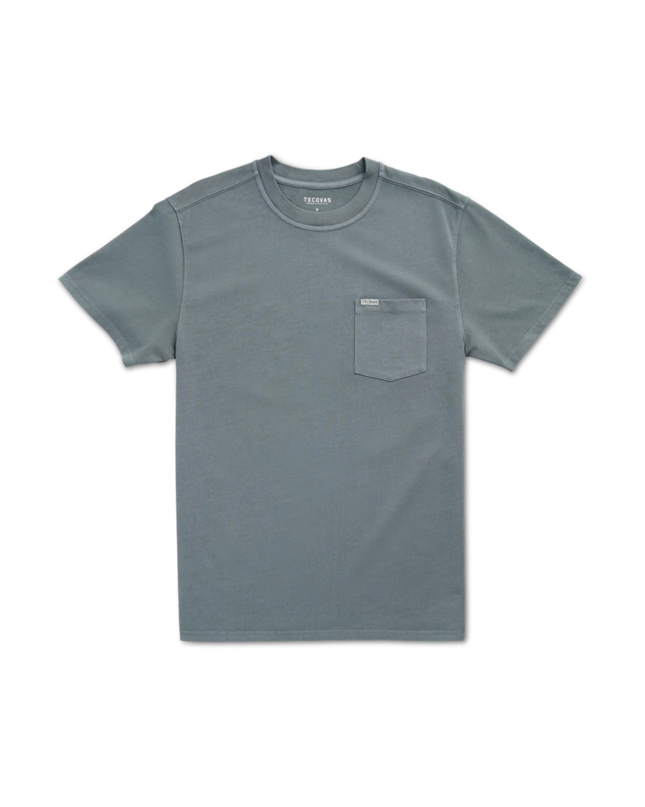 Closeup detail view of Men's Standard Issue Pocket Tee SS - Washed Storm