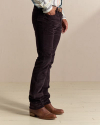 Front view of Men's Corduroy Standard Pants - Chocolate Brown on model