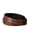 Back view of Men's Lizard Belt - Cask on plain background