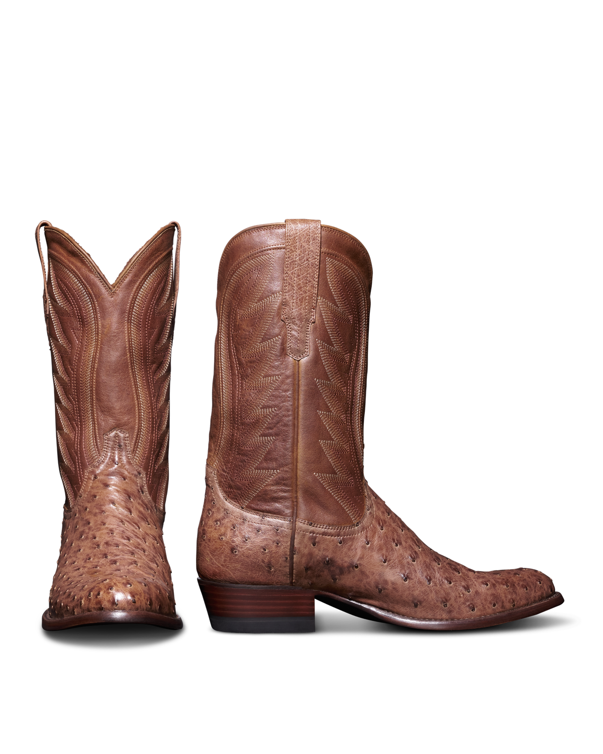 The Wyatt in Black Cherry Ostrich Men's Cowboy Boot Tecovas