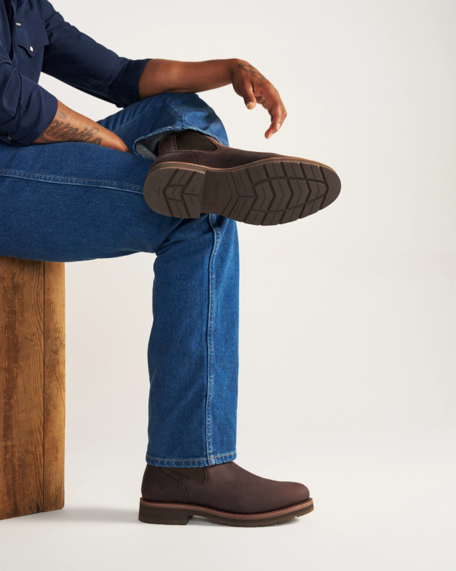 View of The Rugged Chelsea - Umber Cowhide