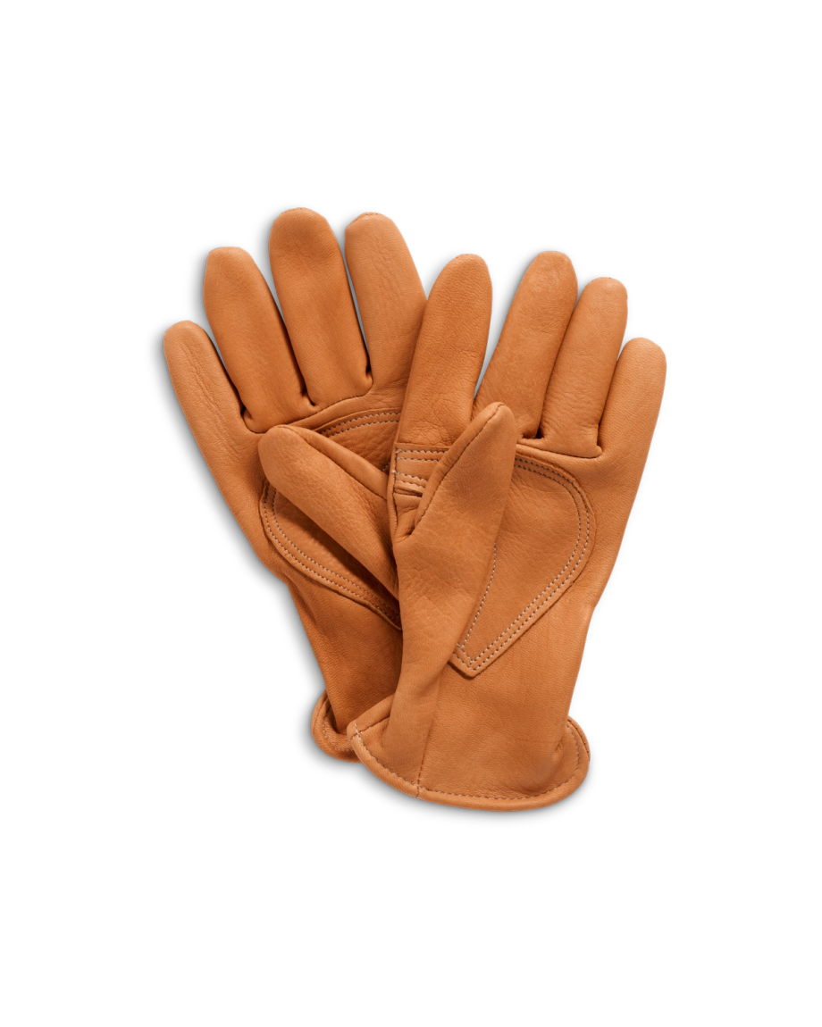 Back view of Chore Gloves - Tan on plain background