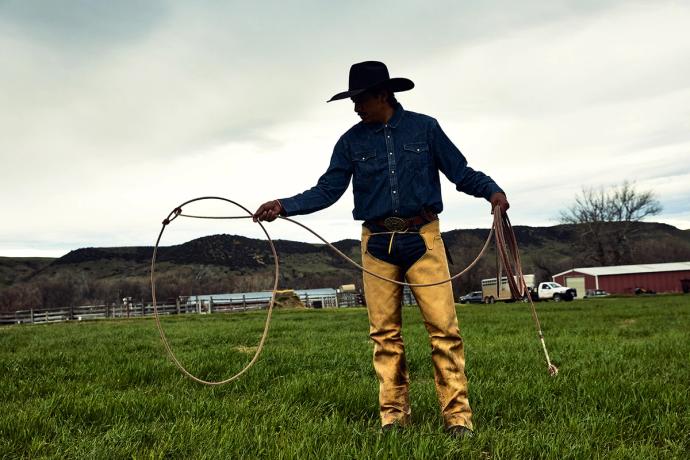 man practicing a lasso