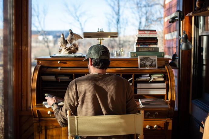 man at a desk working