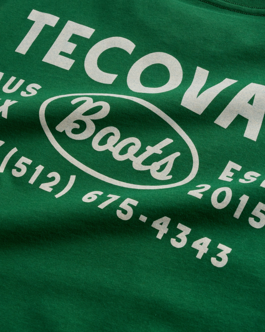 View of Men's Boots Advertisment Tee - Green