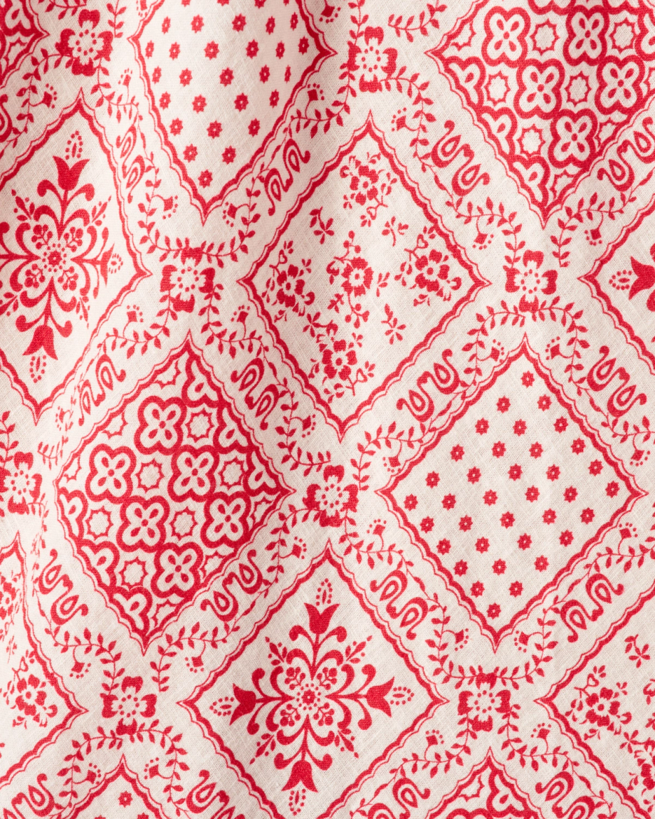 Closeup view of Women's Tank Tiered Midi Dress - Red Bandana