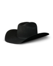 Quarterback view of Cattleman Wool Cowboy Hat - Black on plain background