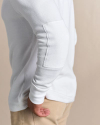 Closeup detail view of Long Sleeve Standard Issue Waffle Henley - White