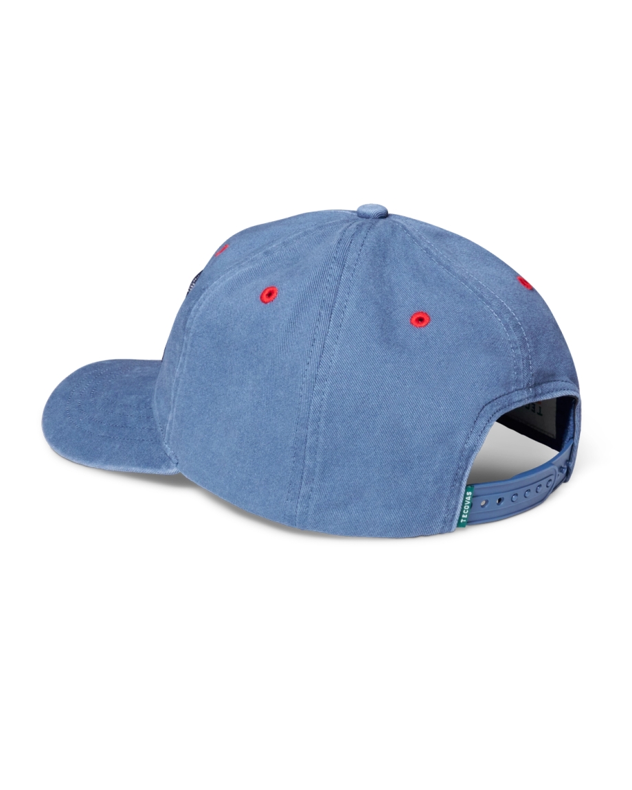 Quarterback view of Boot Company Hat - Blue on plain background