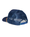 Quarterback view of Jackelope Five-Panel High Profile Trucker - Navy on plain background