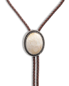 Closeup detail view of Iron Lamb Fossilized Coral Bolo - Cream / Black