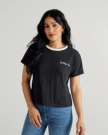 View of Women's Vintage Ringer Tee - Black / Bone