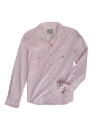 Closeup detail view of Women's Flying-T Foundation Weight Cotton Pearl Snap - Pink White Stripe