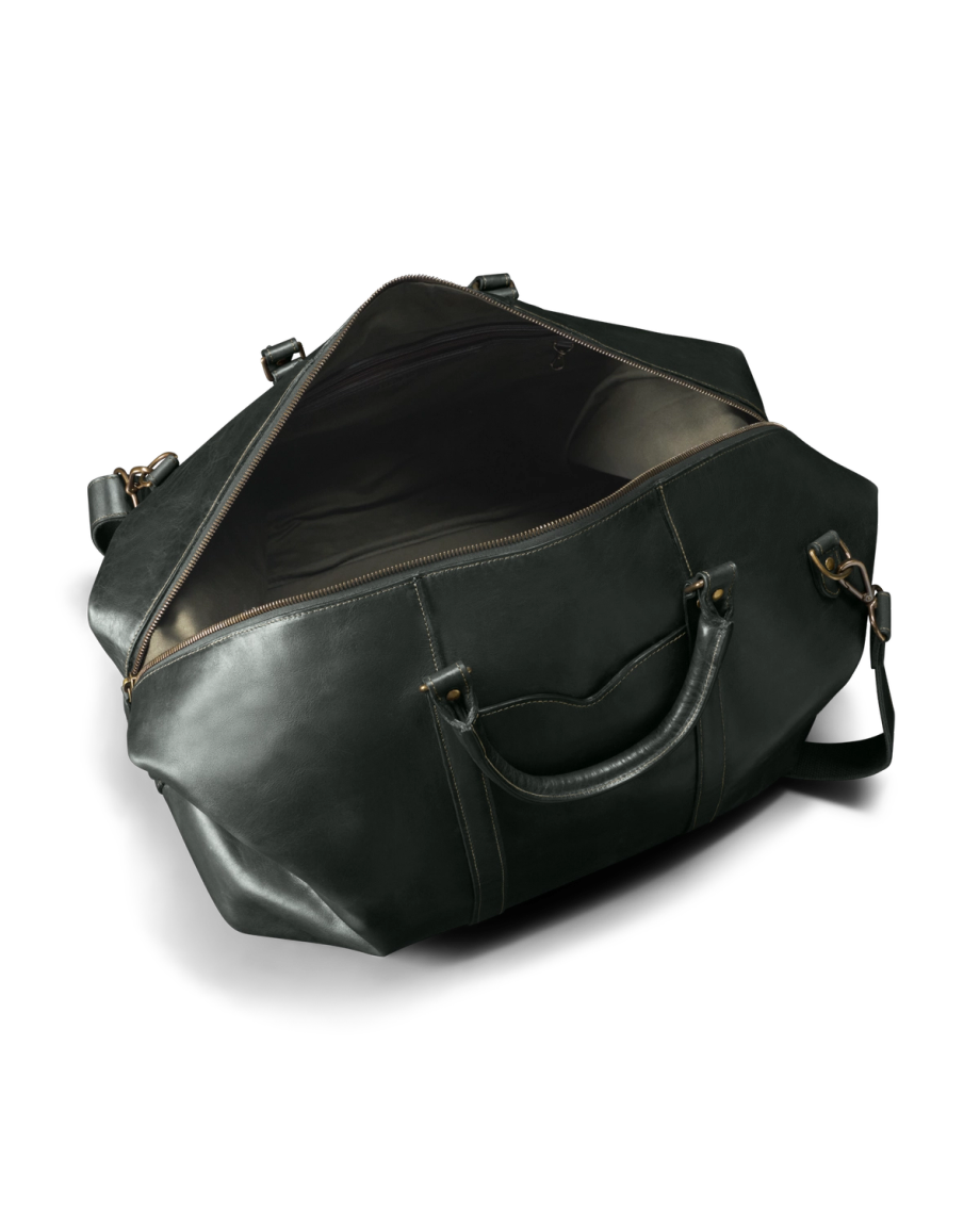 Front view of Bartlett Large Weekender - Midnight Green on plain background