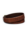 Back view of Men's Bison Belt II - Burnt Umber on plain background