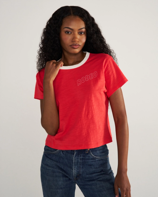 Women's Mossy Oak Ringer Tee - Green cotton | Tecovas