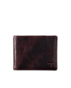 Front view of Men's Billfold Moneyclip - Chocolate on plain background