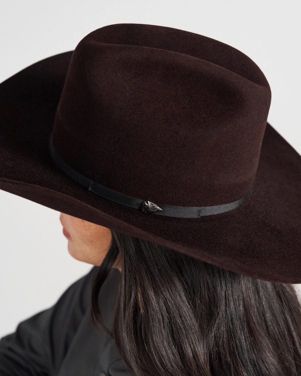 View of Cattleman Fur Cowboy Hat - Black Cherry