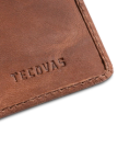 Closeup view of Goat Bifold Card Case - Scotch