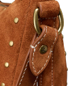 Closeup view of Slouchy Shoulder Bag - Saddle