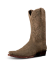 Quarterfront view of The Garrett - Gravel Suede on plain background