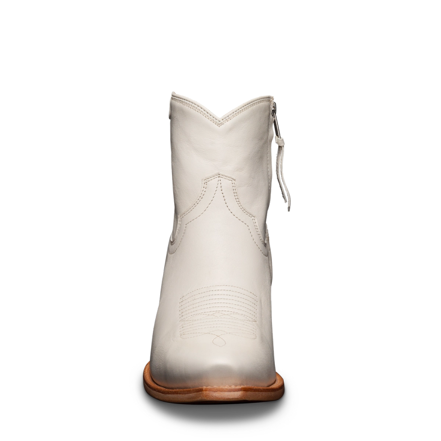 The Daisy Snip Toe Bootie - White cowhide | Tecovas