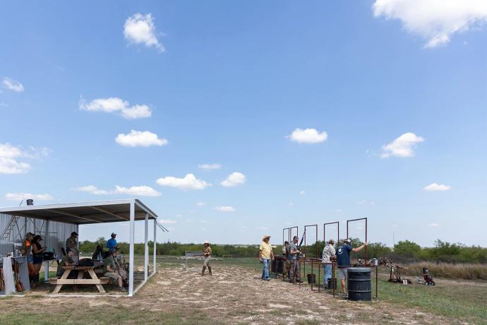 people at a shooting range