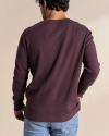 Closeup detail view of Long Sleeve Standard Issue Waffle Henley - Chocolate Brown