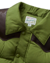 Closeup detail view of Men's Western Puffer Vest - Olive Drab