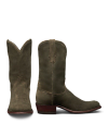Pair view of The Johnny - Olive Deerskin Roughout on plain background