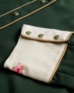 Closeup view of Women's Tecovas X H Bar C Birthday X Shirt - Green
