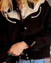 Closeup detail view of Women's Dolly Jacket - Black/White