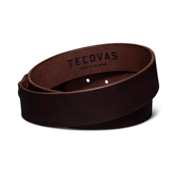 Back view of Harness Leather Belt - Umber on plain background