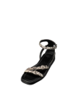 Quarterfront view of The Blakely - Black/Bone on plain background
