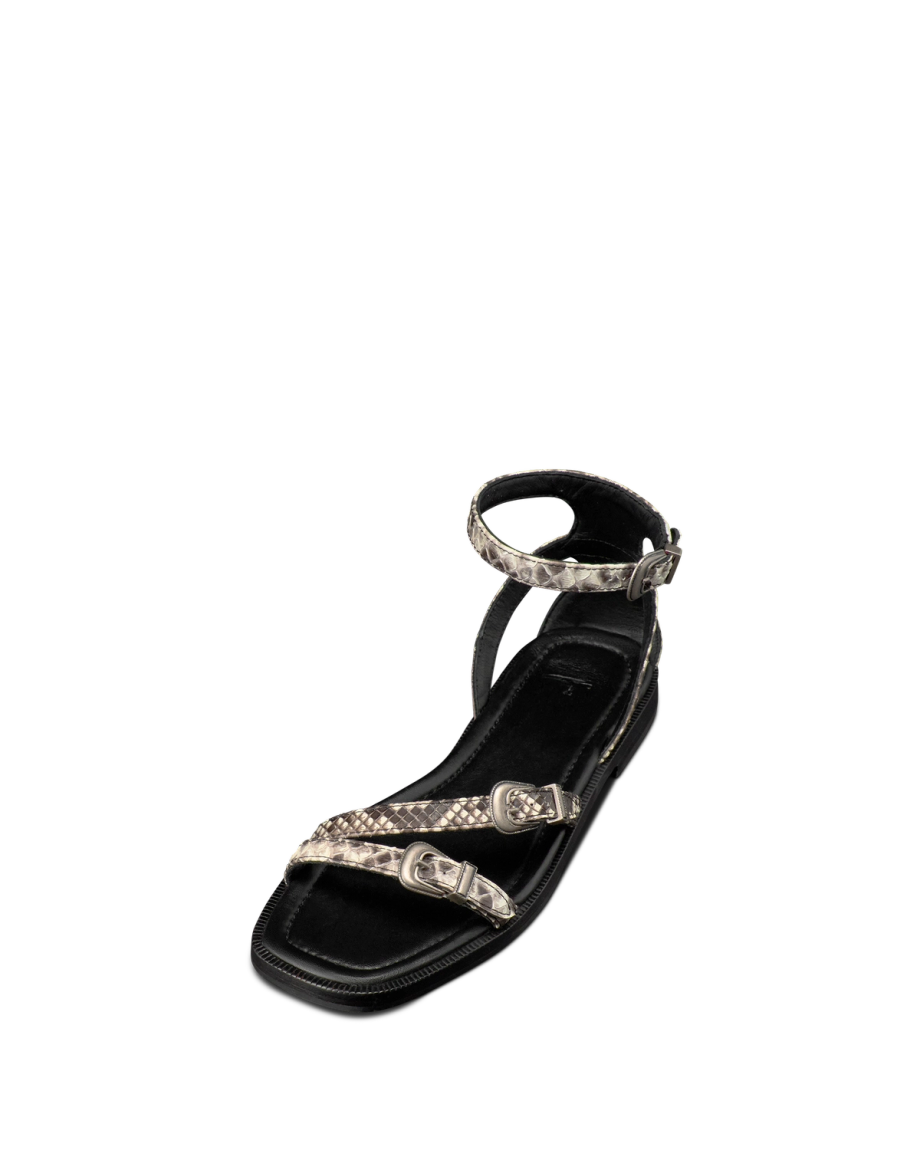 Quarterfront view of The Blakely - Black/Bone on plain background