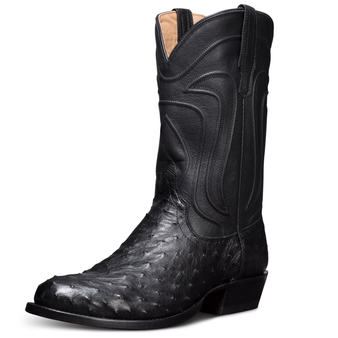 Ostrich Skin Cowboy Boots | The Wyatt - Midnight | Tecovas