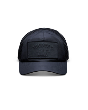 Front view of Western Goods 5-Panel Low Pro Trucker - Black on plain background